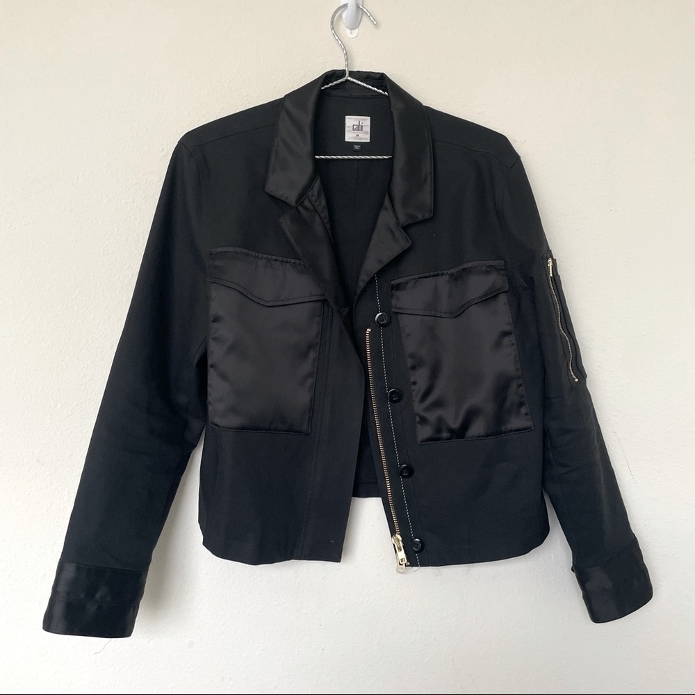 CAbi Black Zipper Jacket, M